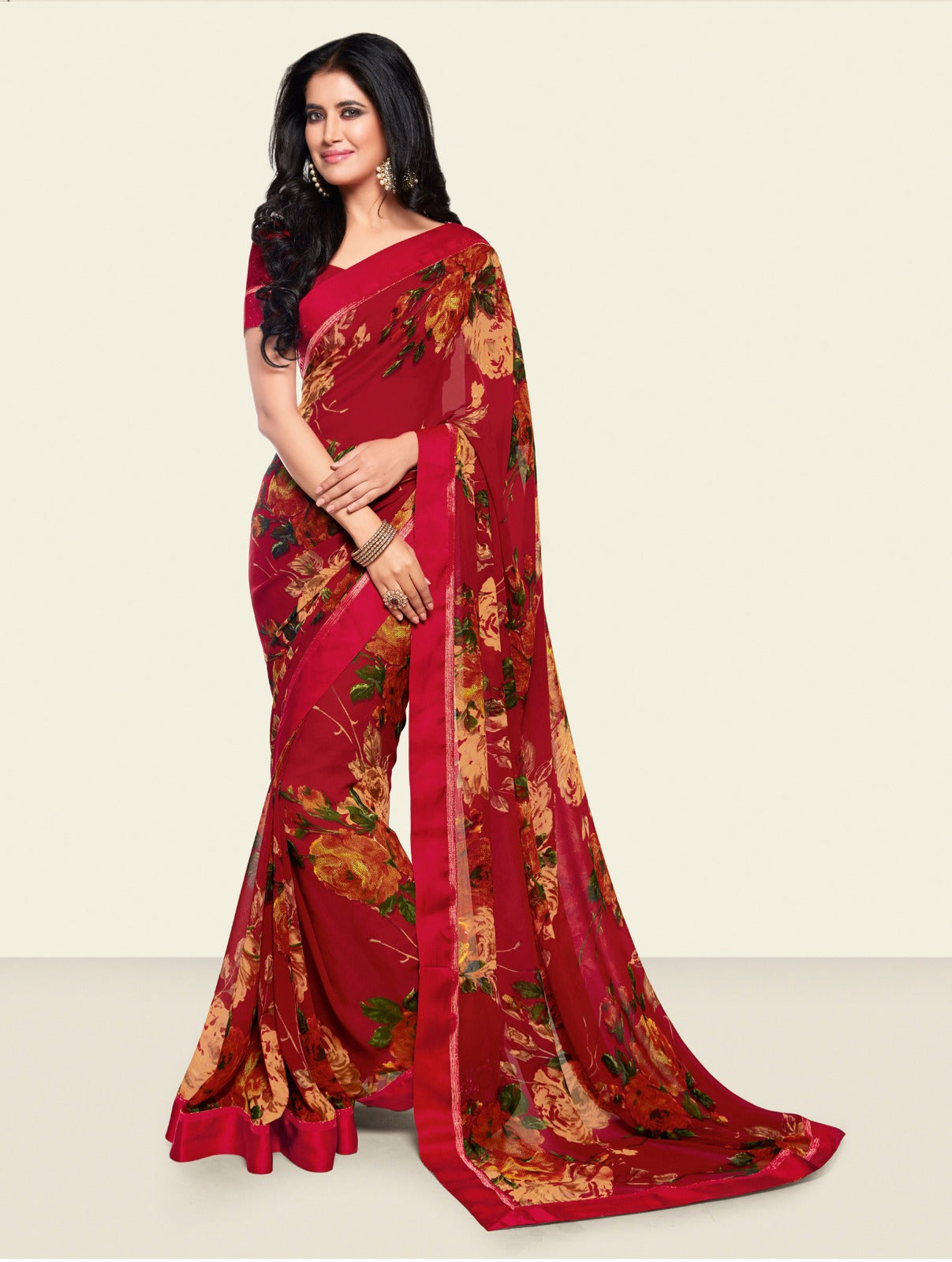 Floral Gerogette Saree